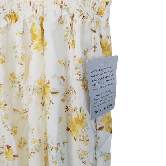 WAYF Rashida Smocked Midi Sundress, Ivory Floral Print Rayon Dress, Size 1X, NWT - Picture 8 of 12